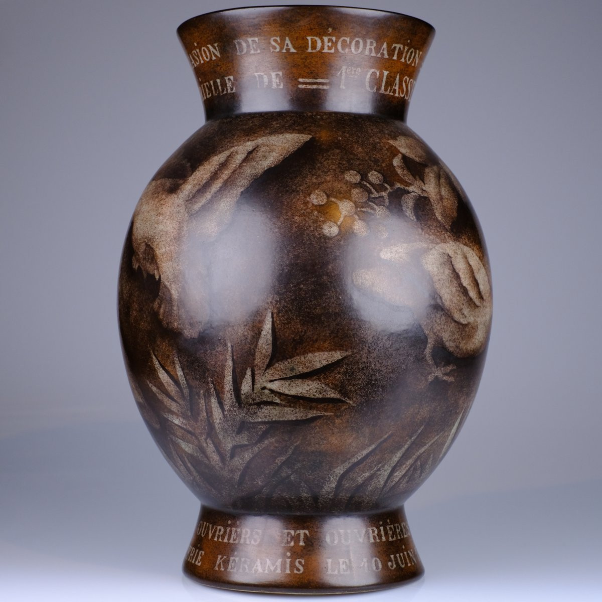 Charles Catteau (1880-1966) Large Art Deco Earthenware Vase, F1300 D2300-photo-2