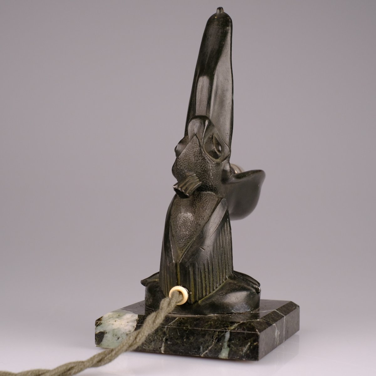 Max Le Verrier. Art Deco Pelican Lamp Holder, Circa 1925. Pocket Watch Holder.-photo-4