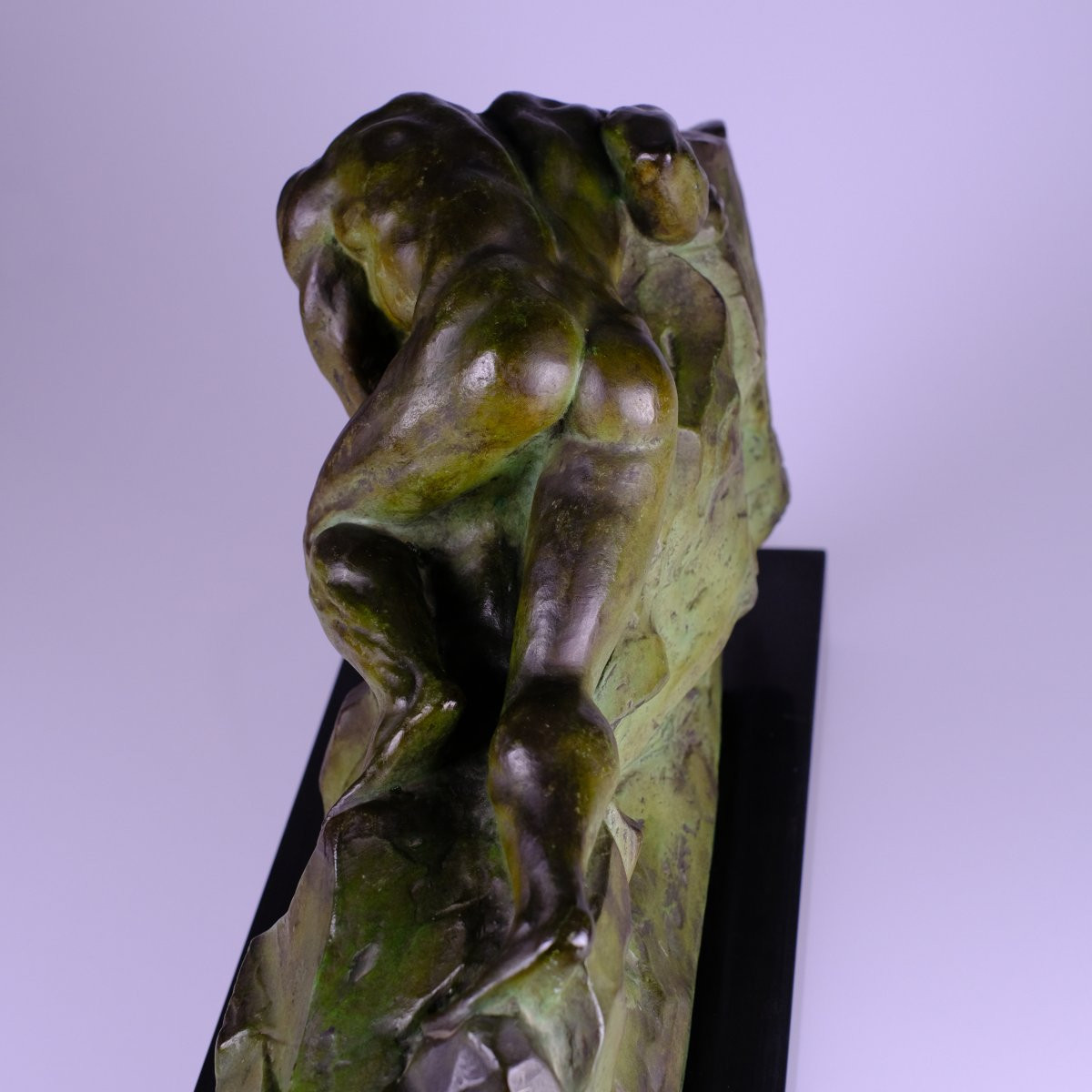 Johan DE MAEGT (1906 - 1987). Imposant Bronze: "La force" Nu masculin.-photo-2