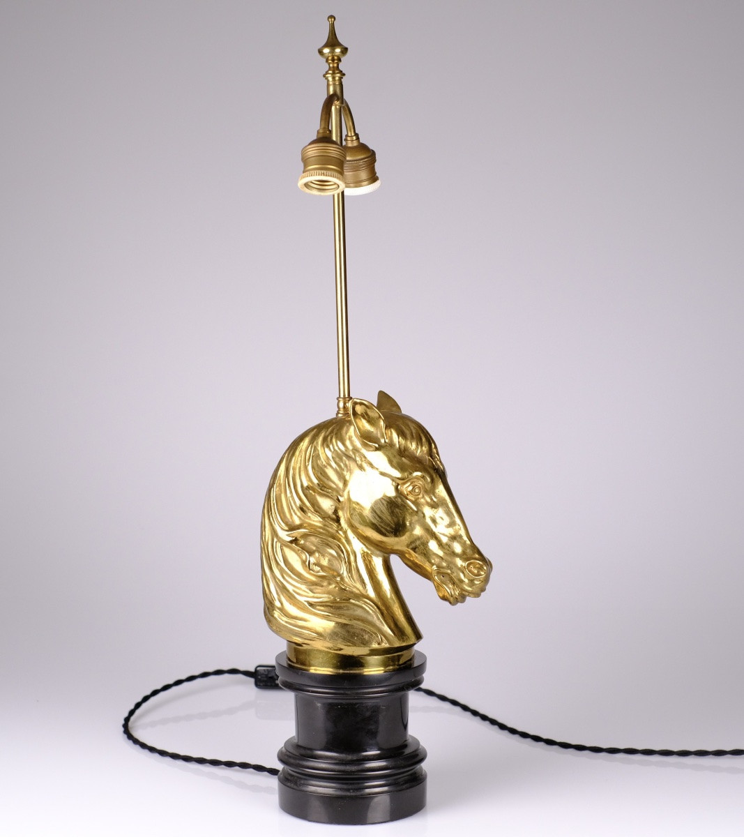 Lampe de table Maison Charles tête de Cheval. Cavalier d'échec.Hollywood Regency. Design 50-60-photo-1