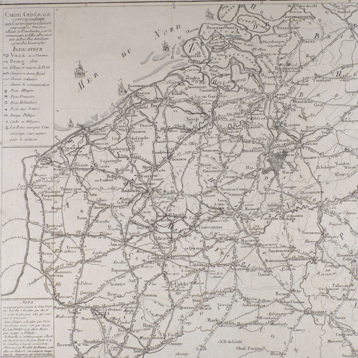 J-B de Bouge (1757-1833) & Jeanne Maillart (XVIII ème). Carte Belgique, Luxembourg, Pays-Bas.-photo-3