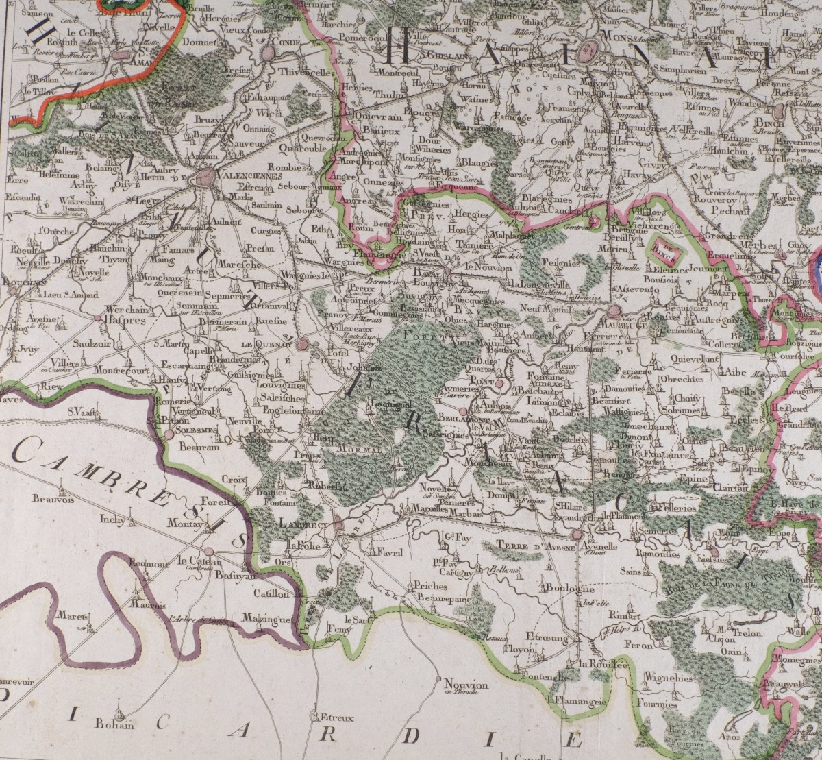 J-B DE BOUGE (1757-1833) & JEANNE MAILLART (XVIII ÈME). CARTE de MONS, CHIMAY,VALENCIENNE,CONDE-photo-3