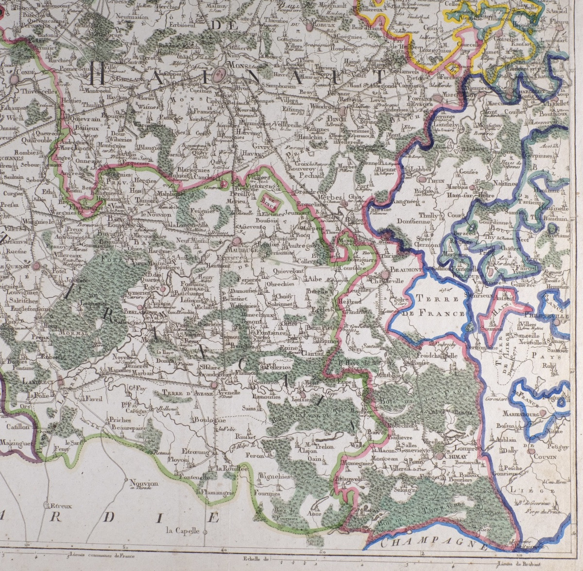 J-B DE BOUGE (1757-1833) & JEANNE MAILLART (XVIII ÈME). CARTE de MONS, CHIMAY,VALENCIENNE,CONDE-photo-1