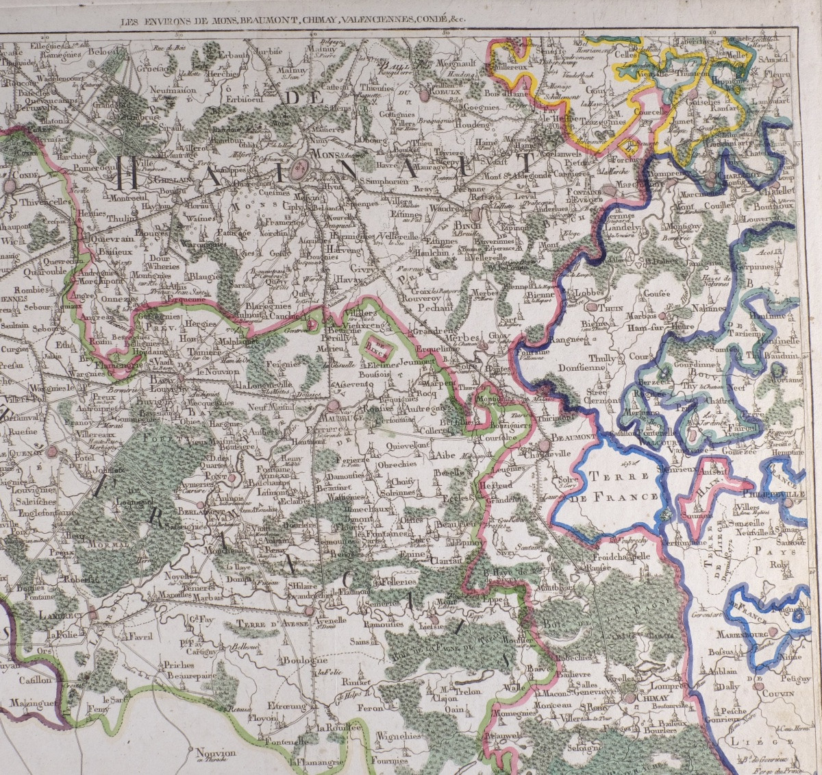 J-B DE BOUGE (1757-1833) & JEANNE MAILLART (XVIII ÈME). CARTE de MONS, CHIMAY,VALENCIENNE,CONDE-photo-2