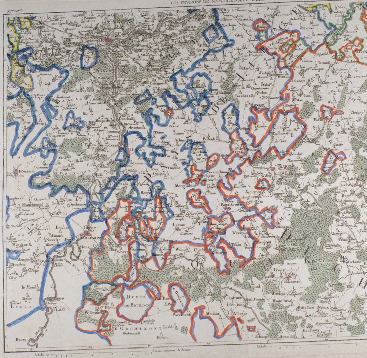 J-B de Bouge (1757-1833) & Jeanne Maillart (XVIII ème). Carte NAMUR,LIEGE,DINANT,CINEY,DURBUY-photo-1