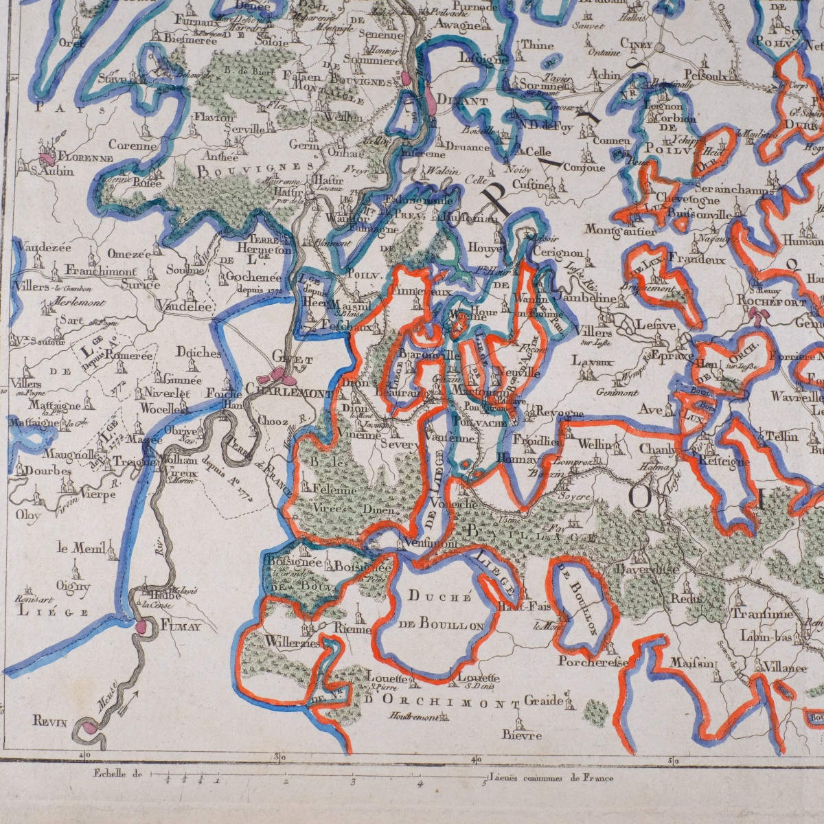 J-B de Bouge (1757-1833) & Jeanne Maillart (XVIII ème). Carte NAMUR,LIEGE,DINANT,CINEY,DURBUY-photo-2