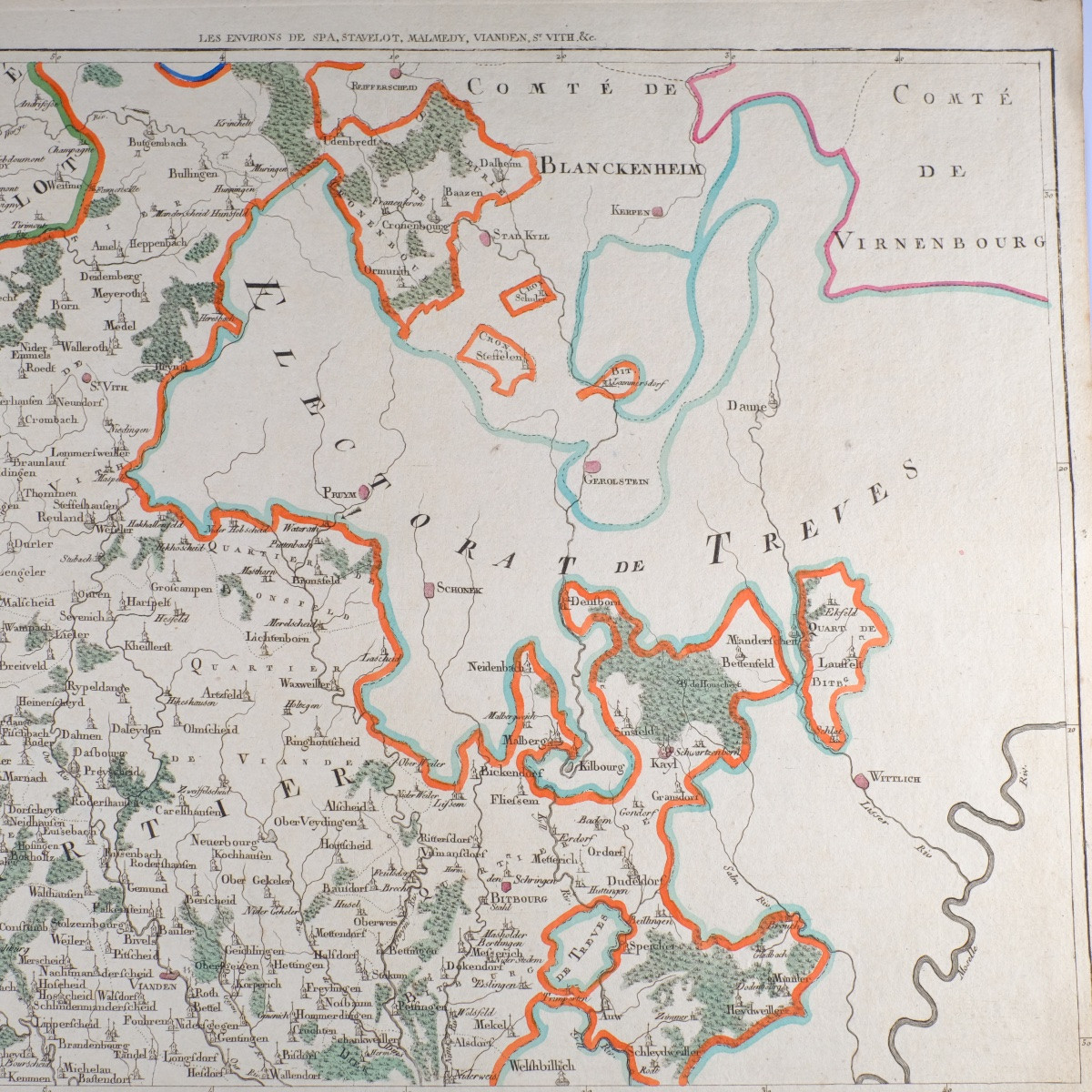 J-B DE BOUGE (1757-1833) & JEANNE MAILLART (XVIII ÈME). CARTE de SPA,MALMEDY,VIANDEN,ST VITH,..-photo-1