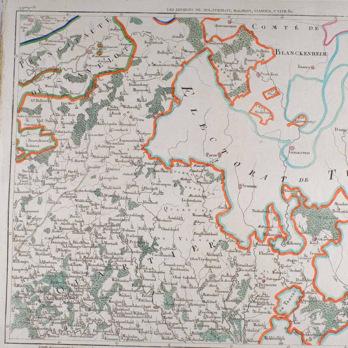 J-B DE BOUGE (1757-1833) & JEANNE MAILLART (XVIII ÈME). CARTE de SPA,MALMEDY,VIANDEN,ST VITH,..-photo-2