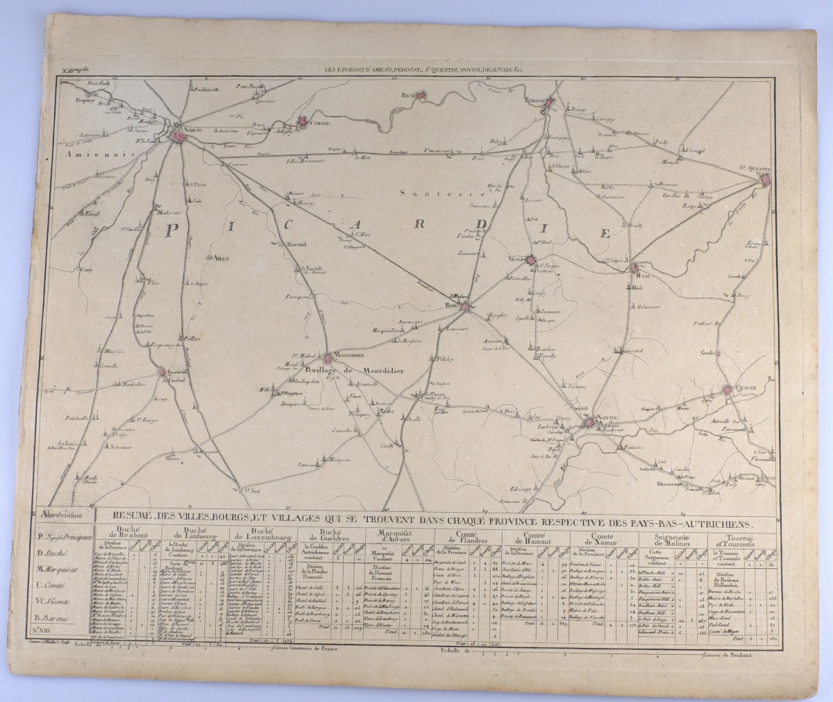 J-b De Bouge (1757-1833) & Jeanne Maillart (xviii Th). Map Netherlands Austria Picardy-photo-2