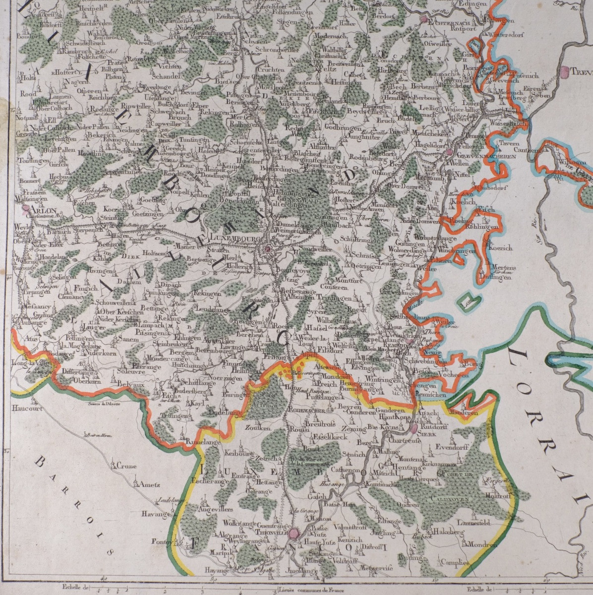 J-B DE BOUGE (1757-1833) & JEANNE MAILLART (XVIII ÈME). CARTE du LUXEMBOURG, ARLON,THIONVILLE..-photo-3