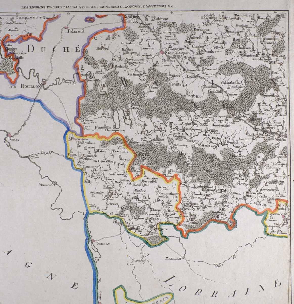 J-b De Bouge (1757-1833) & Jeanne Maillart (xviii Th). Map Of Neufchateau, Virton, Longwy,.-photo-4