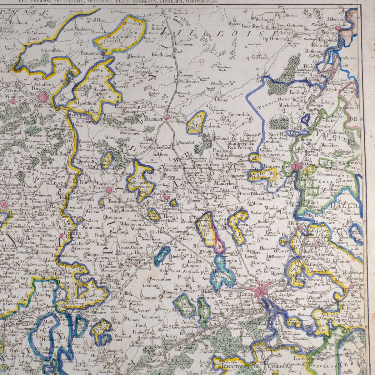 J-B DE BOUGE (1757-1833) & JEANNE MAILLART (XVIII ÈME). CARTE de LOUVAIN,TIRLEMONT,DIEST,LIEGE,-photo-4
