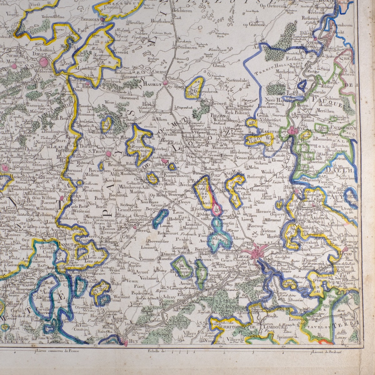 J-B DE BOUGE (1757-1833) & JEANNE MAILLART (XVIII ÈME). CARTE de LOUVAIN,TIRLEMONT,DIEST,LIEGE,-photo-1