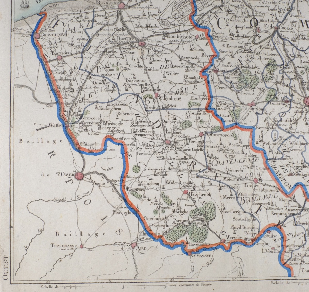 J-B DE BOUGE (1757-1833) & JEANNE MAILLART (XVIII ÈME). CARTE de NIEUPORT,COURTRAI,LILLE,FURNES-photo-1