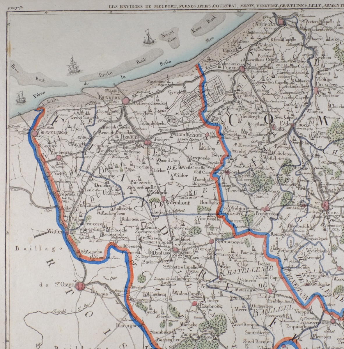 J-B DE BOUGE (1757-1833) & JEANNE MAILLART (XVIII ÈME). CARTE de NIEUPORT,COURTRAI,LILLE,FURNES-photo-4