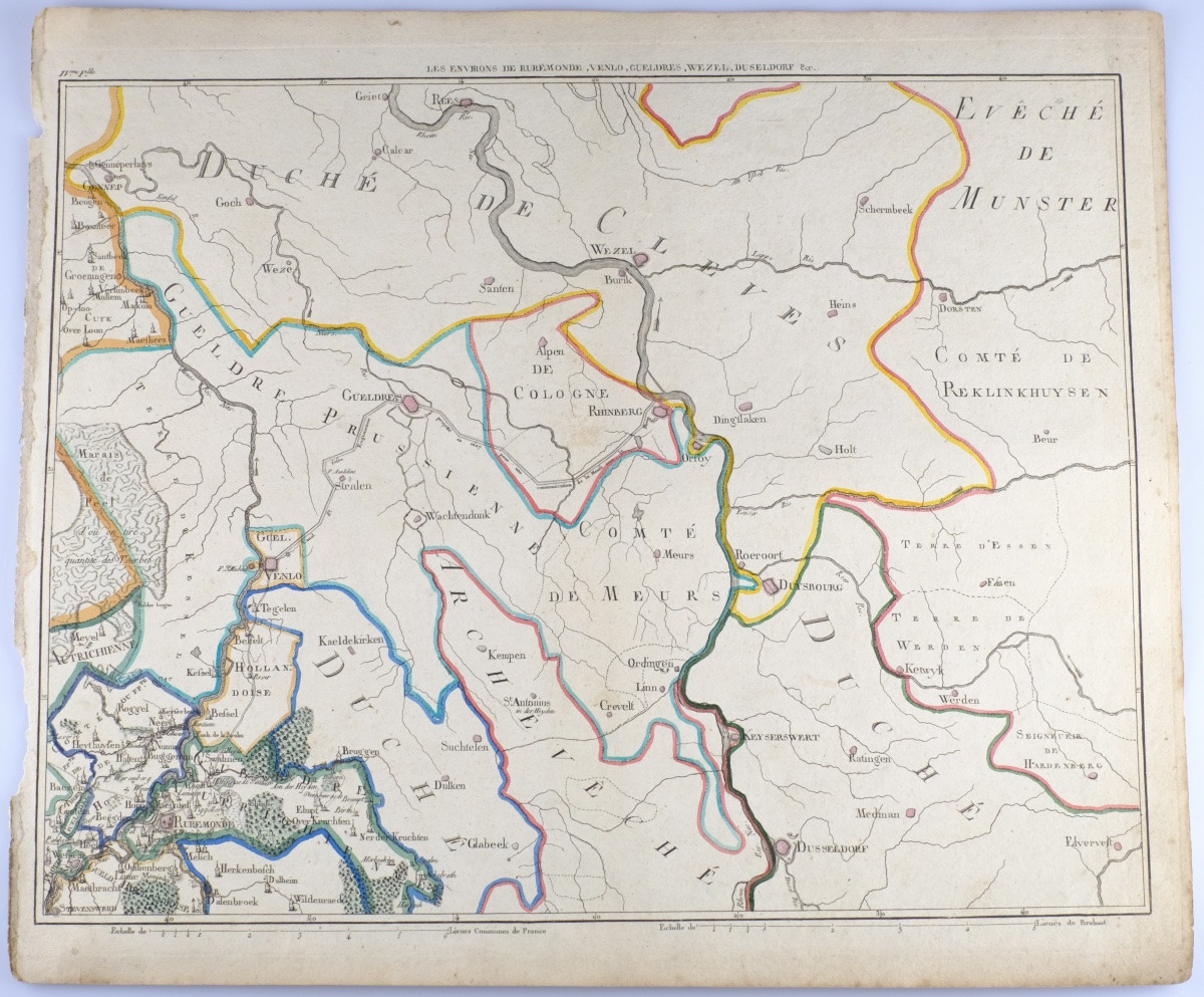 J-B DE BOUGE (1757-1833) & JEANNE MAILLART (XVIII ÈME). CARTE de BUREMONDE,VENLO,GUERLDES,WEZEL-photo-2