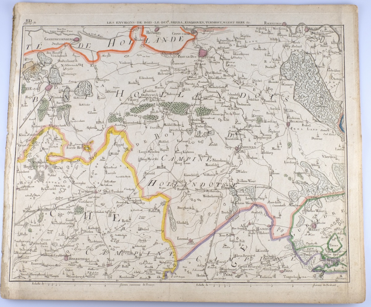 J-B DE BOUGE (1757-1833) & JEANNE MAILLART (XVIII ÈME).CARTE de BOIS-LE-DUC,BREDA,TURNHOUT,BREE-photo-2