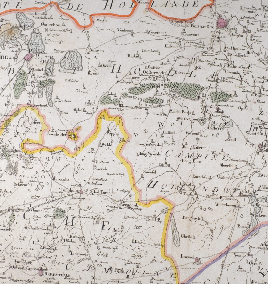 J-B DE BOUGE (1757-1833) & JEANNE MAILLART (XVIII ÈME).CARTE de BOIS-LE-DUC,BREDA,TURNHOUT,BREE-photo-3