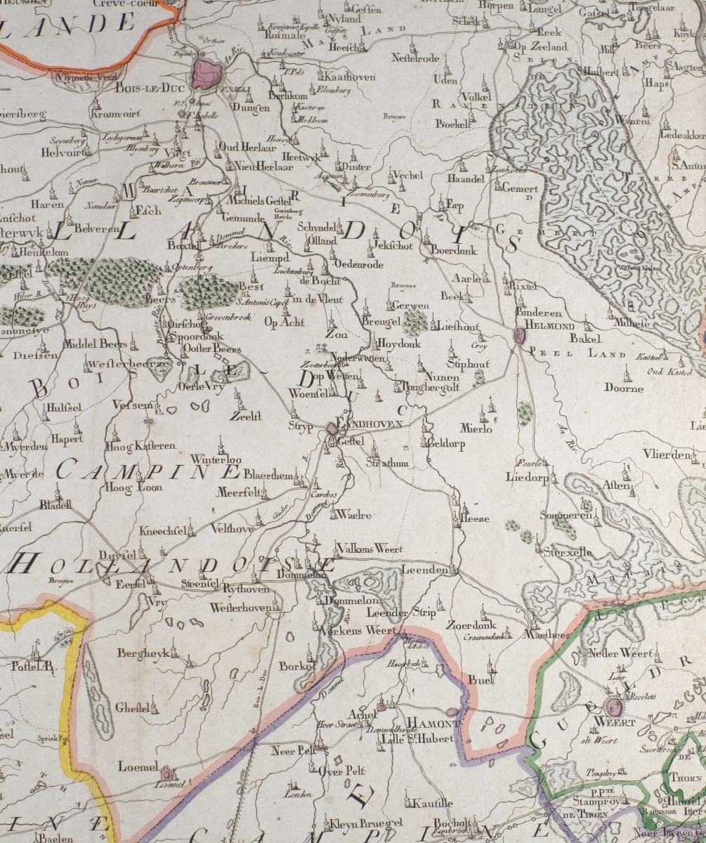 J-B DE BOUGE (1757-1833) & JEANNE MAILLART (XVIII ÈME).CARTE de BOIS-LE-DUC,BREDA,TURNHOUT,BREE-photo-1