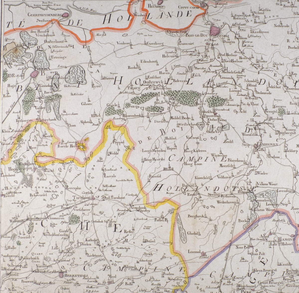 J-B DE BOUGE (1757-1833) & JEANNE MAILLART (XVIII ÈME).CARTE de BOIS-LE-DUC,BREDA,TURNHOUT,BREE-photo-2