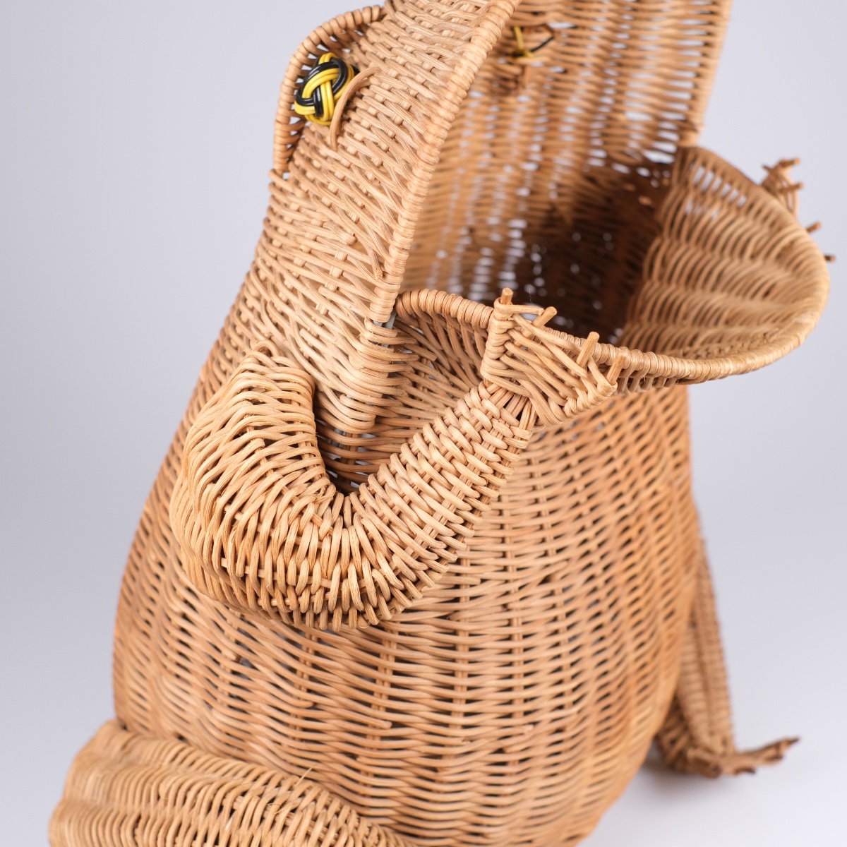 Olivier Cajan (xxth) Gettacarte (c.1960). Grenouille Frog Wicker Magazine Rack.-photo-7