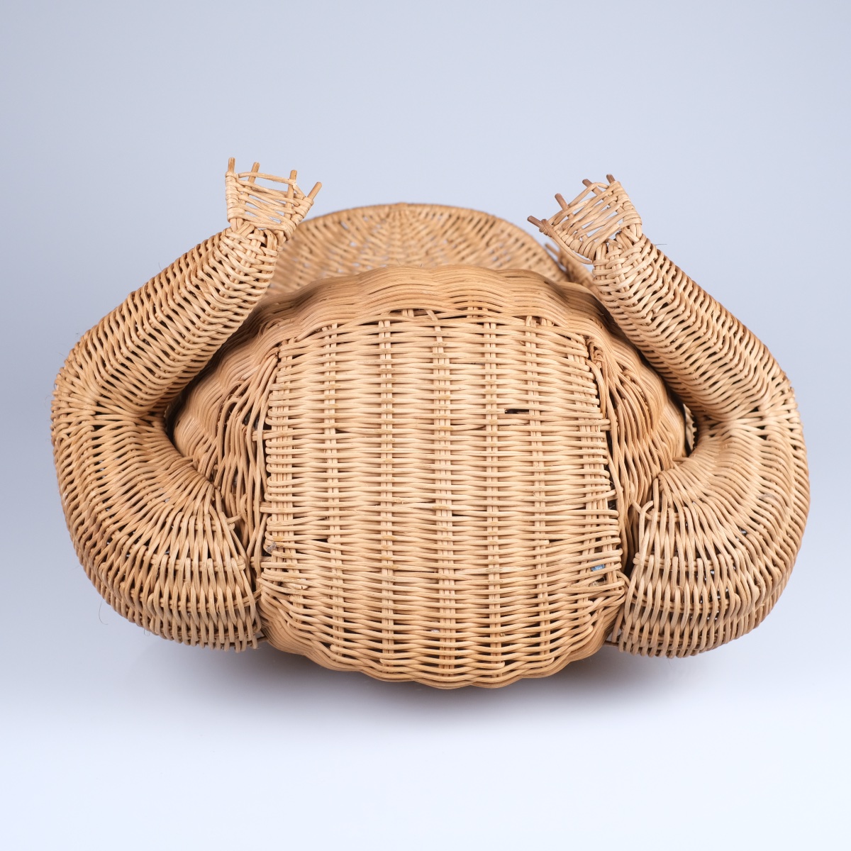 Olivier Cajan (xxth) Gettacarte (c.1960). Grenouille Frog Wicker Magazine Rack.-photo-8
