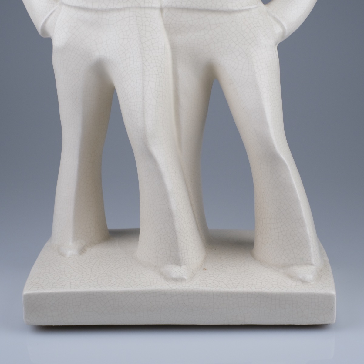 Edouard CAZAUX (1889- 1974)" DEUX MARINS EN GOGUETTE" Sculpture en céramique émaillée craquelée-photo-3