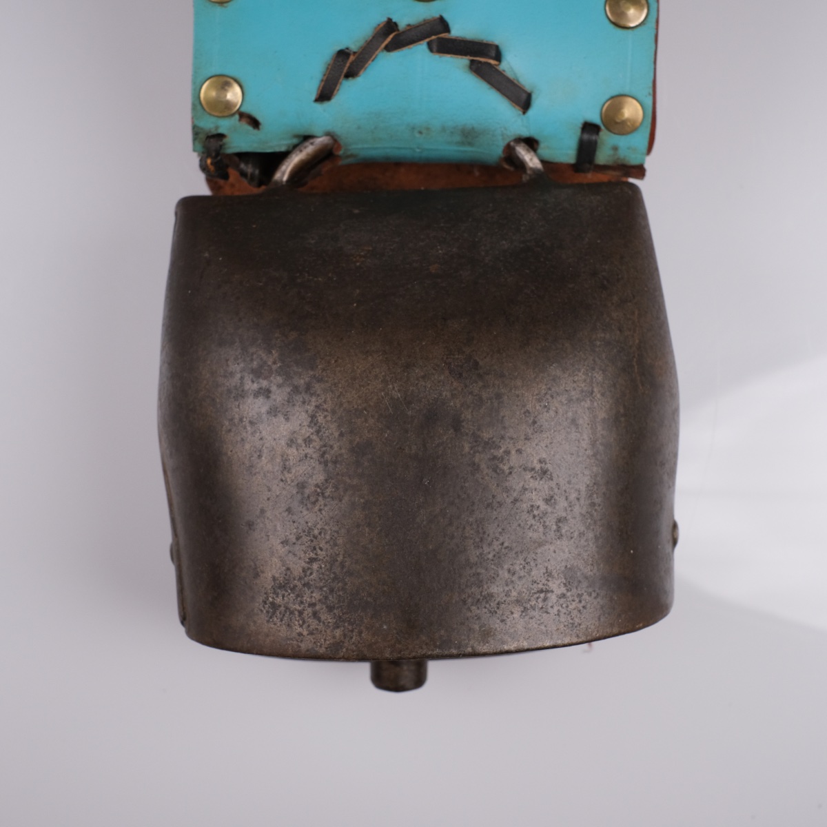Antique Chamonix Devouassoud Cow Bell No. 6 — Multicolored Braided Leather Necklace-photo-1