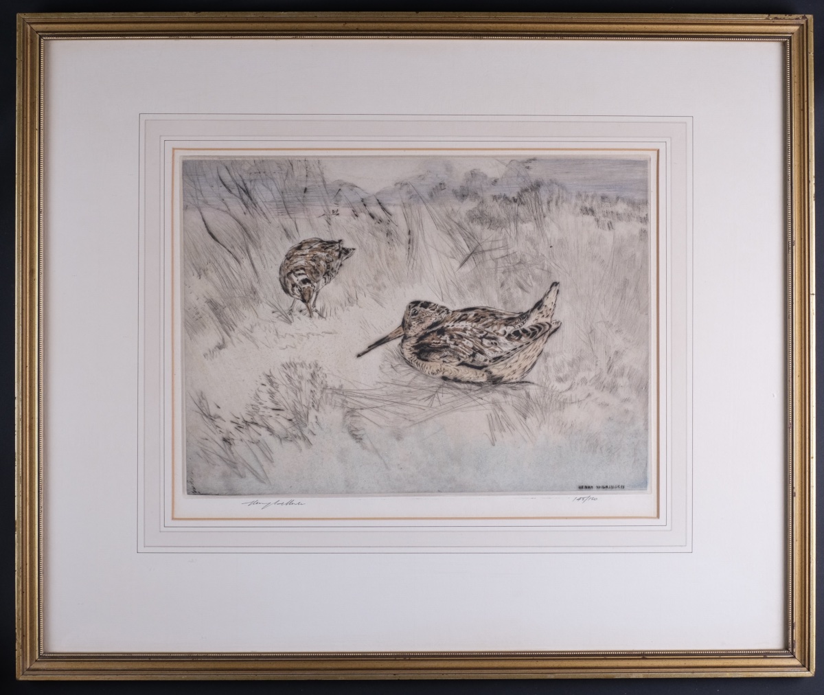 Henry Wilkinson (1921–2011) - Woodcocks - Drypoint Engraving, Signed And Numbered-photo-2