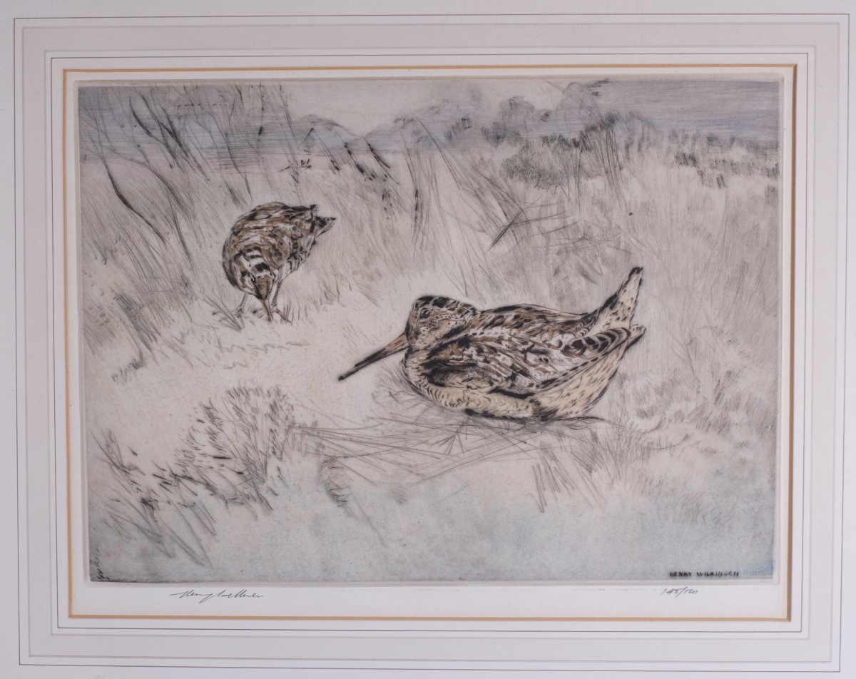 Henry Wilkinson (1921–2011) - Woodcocks - Drypoint Engraving, Signed And Numbered-photo-4