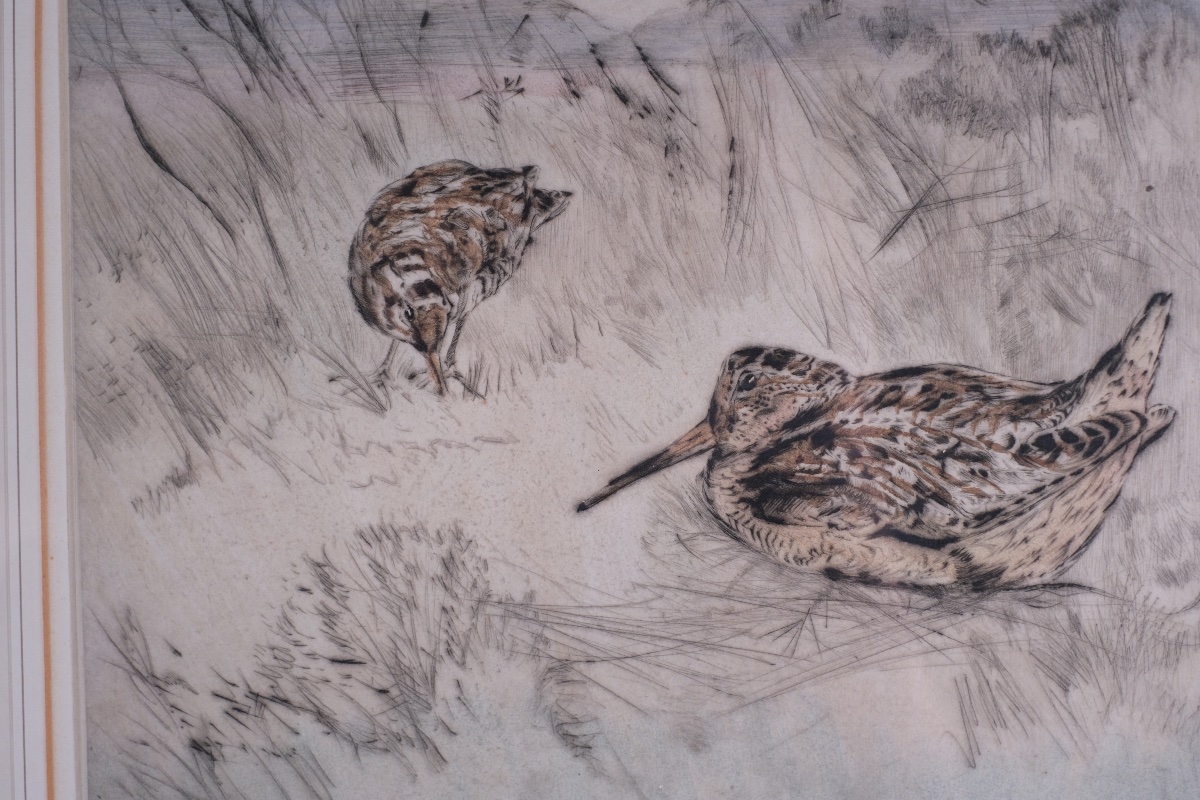 Henry Wilkinson (1921–2011) - Woodcocks - Drypoint Engraving, Signed And Numbered-photo-2