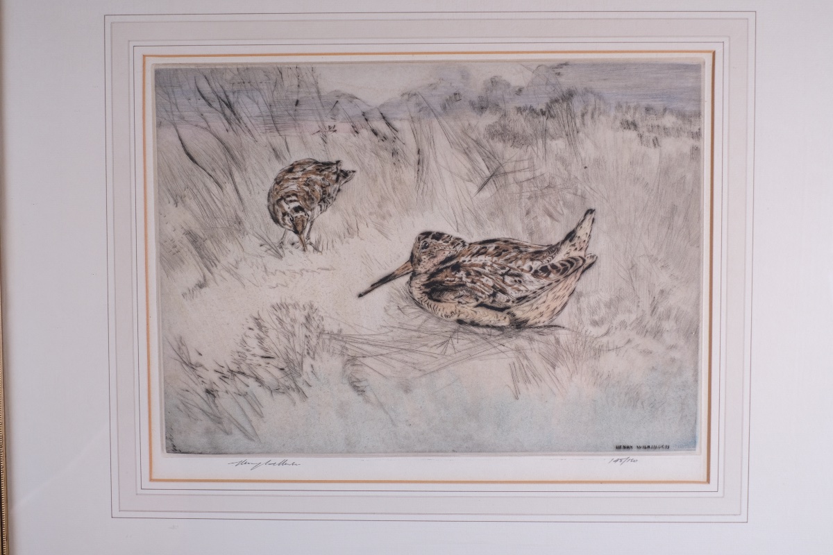 Henry Wilkinson (1921–2011) - Woodcocks - Drypoint Engraving, Signed And Numbered-photo-4
