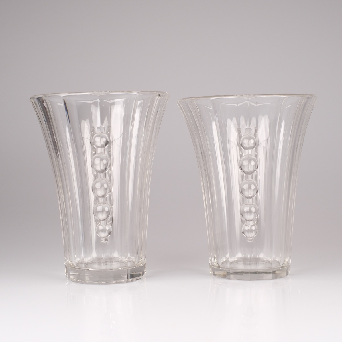 Paire de vases Art Déco Val Saint Lambert, modèle CRIQUET Charles Graffart, 1934-photo-4