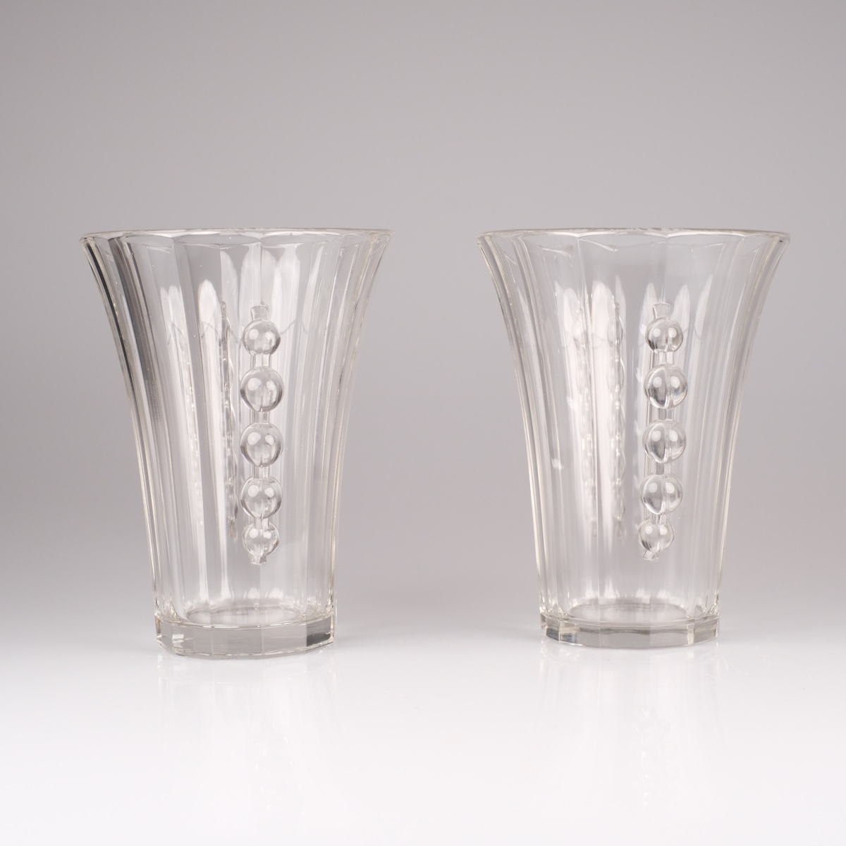 Paire de vases Art Déco Val Saint Lambert, modèle CRIQUET Charles Graffart, 1934-photo-2