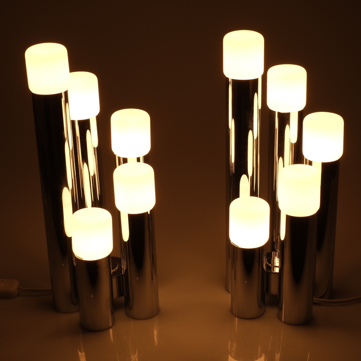Gaetano Sciolari  Maison Boulanger. Paire de lampes ,Hollywood Regency 70'S.-photo-1