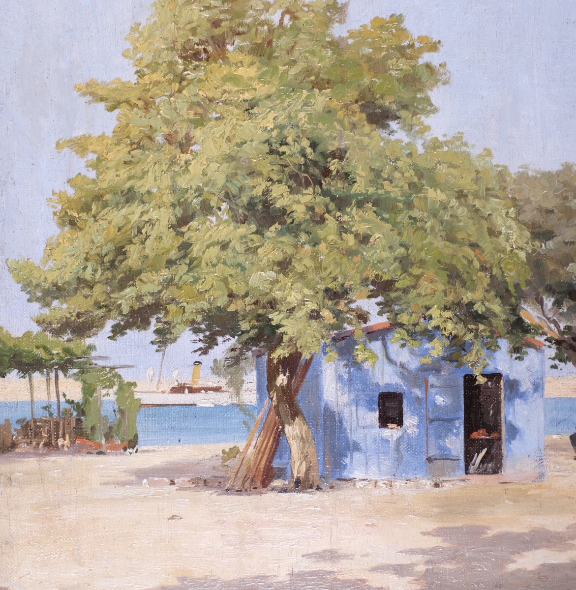 Hasan Saim (19th–20th Centuries) - The Suez Canal Near Ismailia - Orientalist Painting, Oil On Canvas.-photo-4