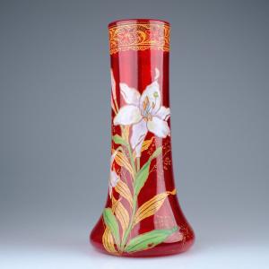 Christallerie de Saint-Denis (Paris). - François-Théodore Legras - Vase -  Lamartine Rouge
