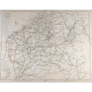 J-B de Bouge (1757-1833) & Jeanne Maillart (XVIII ème). Carte Belgique, Luxembourg, Pays-Bas.