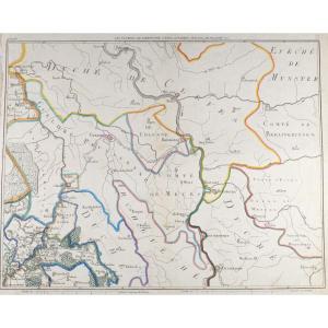 J-B DE BOUGE (1757-1833) & JEANNE MAILLART (XVIII ÈME). CARTE de BUREMONDE,VENLO,GUERLDES,WEZEL