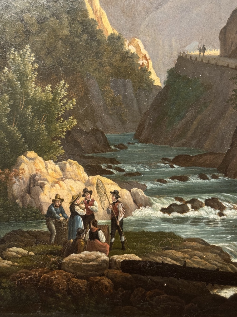 Les gorges, paysage animé vers 1830-photo-4