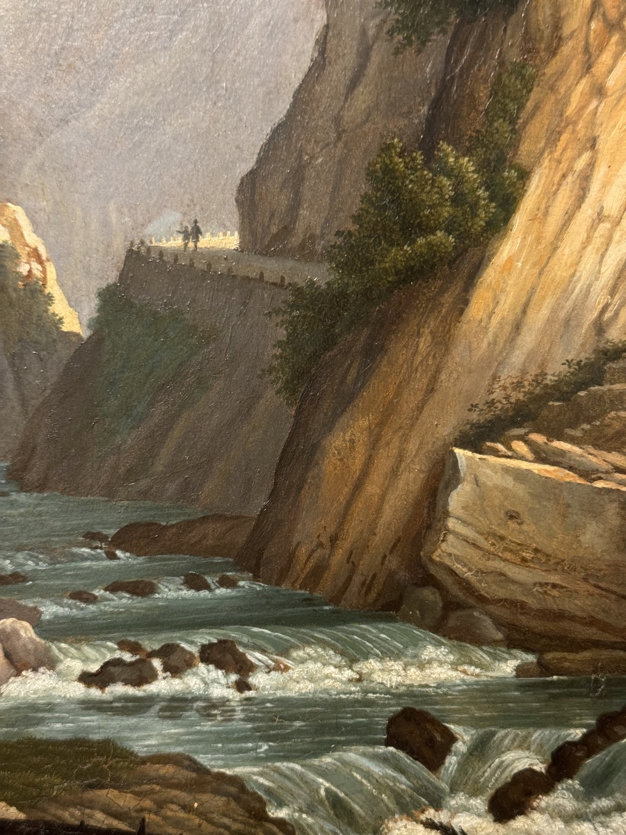 Les gorges, paysage animé vers 1830-photo-2