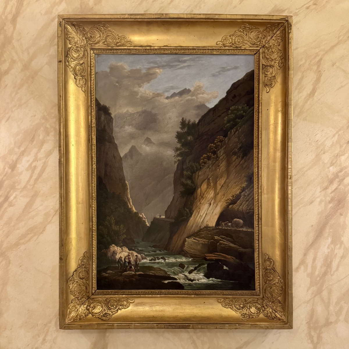 Les gorges, paysage animé vers 1830