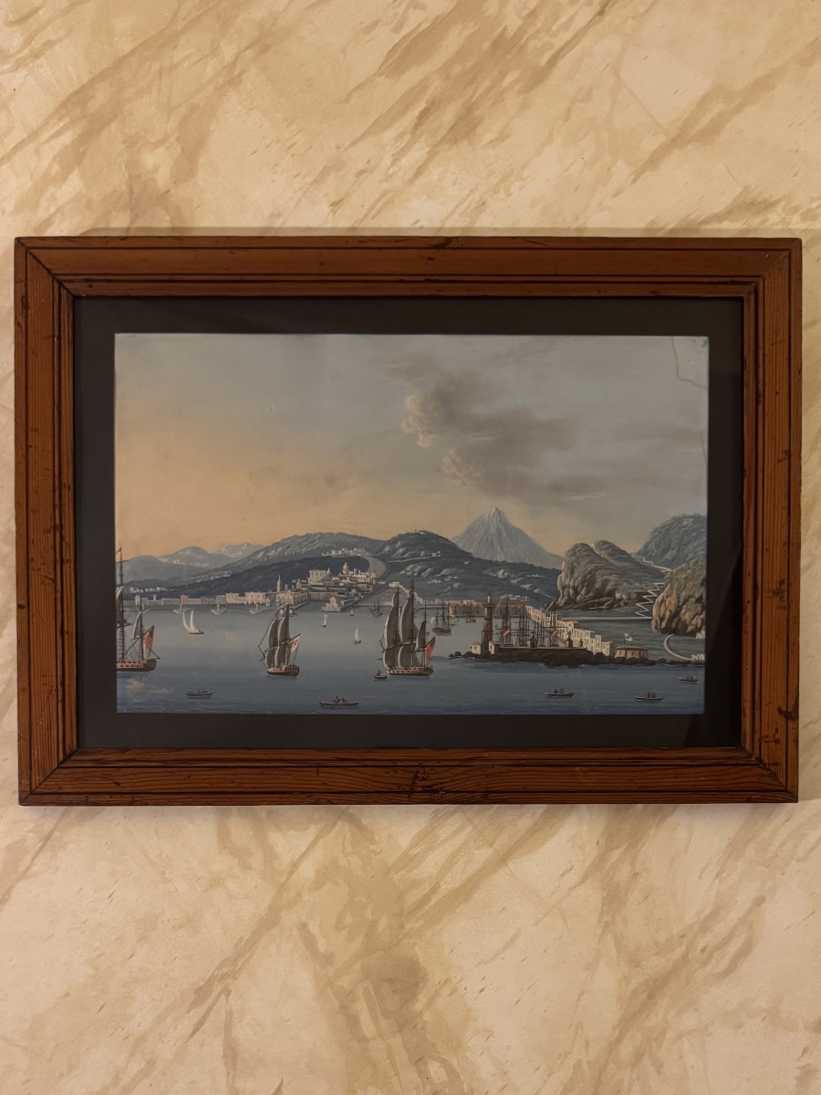 Souvenir From The Grand Tour, 19th-century Neapolitan Gouache-photo-4