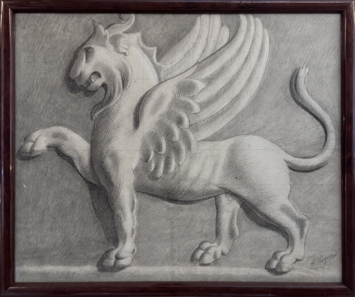 Griffin, 19th-century Academic Drawing-photo-2