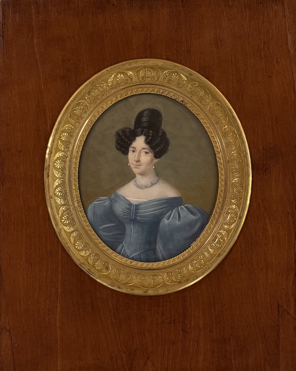 Portrait Of A Lady, Ca. 1830, Large Miniature-photo-2
