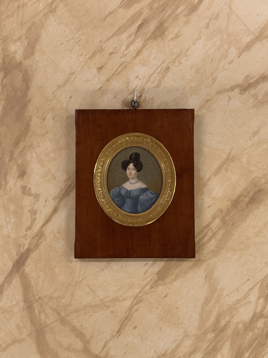 Portrait Of A Lady, Ca. 1830, Large Miniature-photo-4