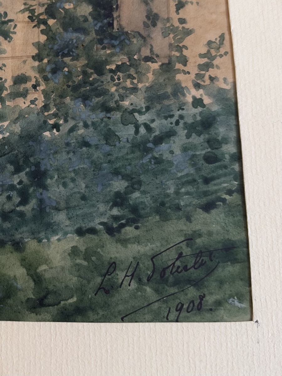 Pavillon Néo-classique, aquarelle datée 1908-photo-2