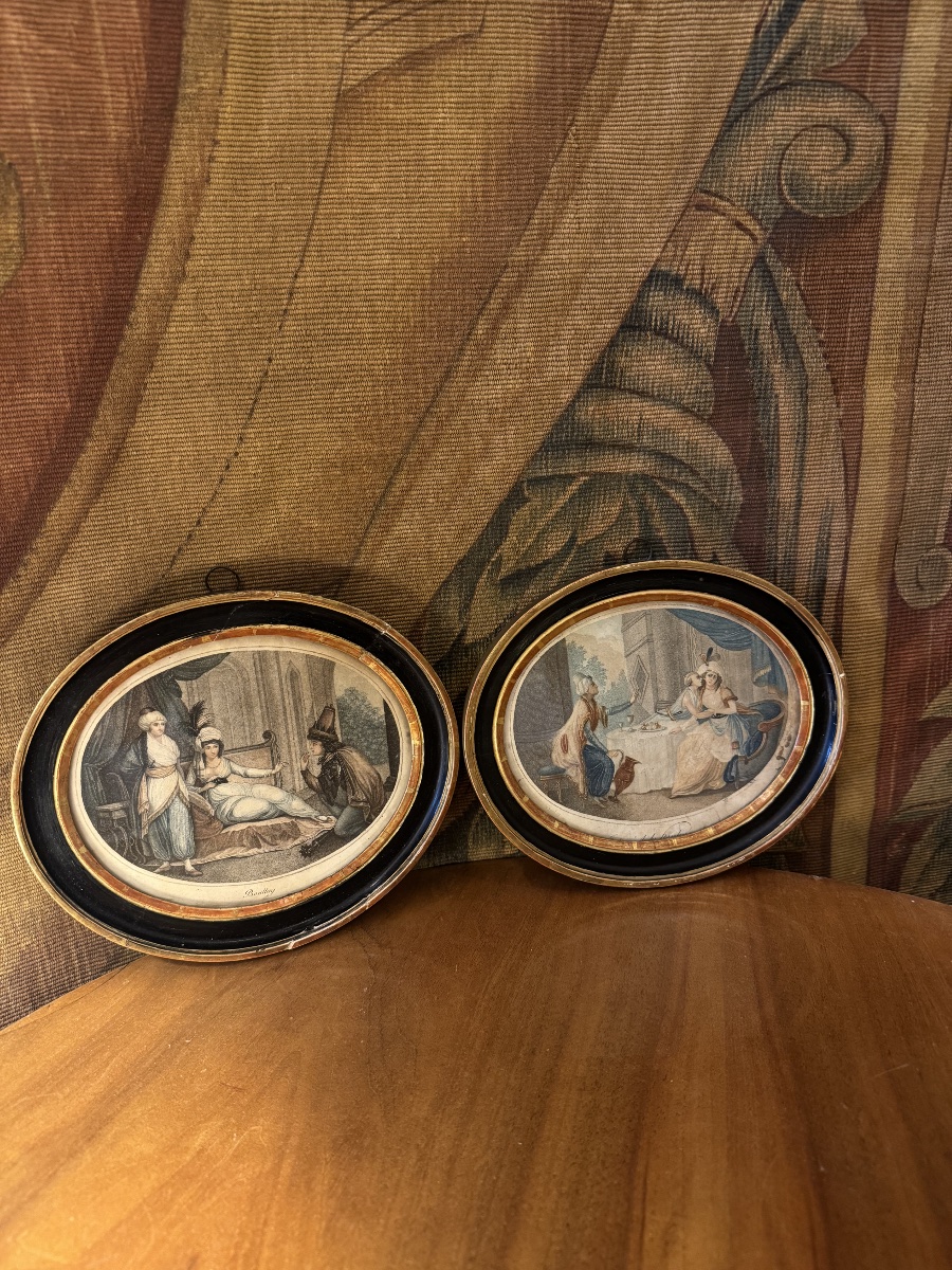 Paire de gravures aux Turqueries, époque Directoire-photo-4