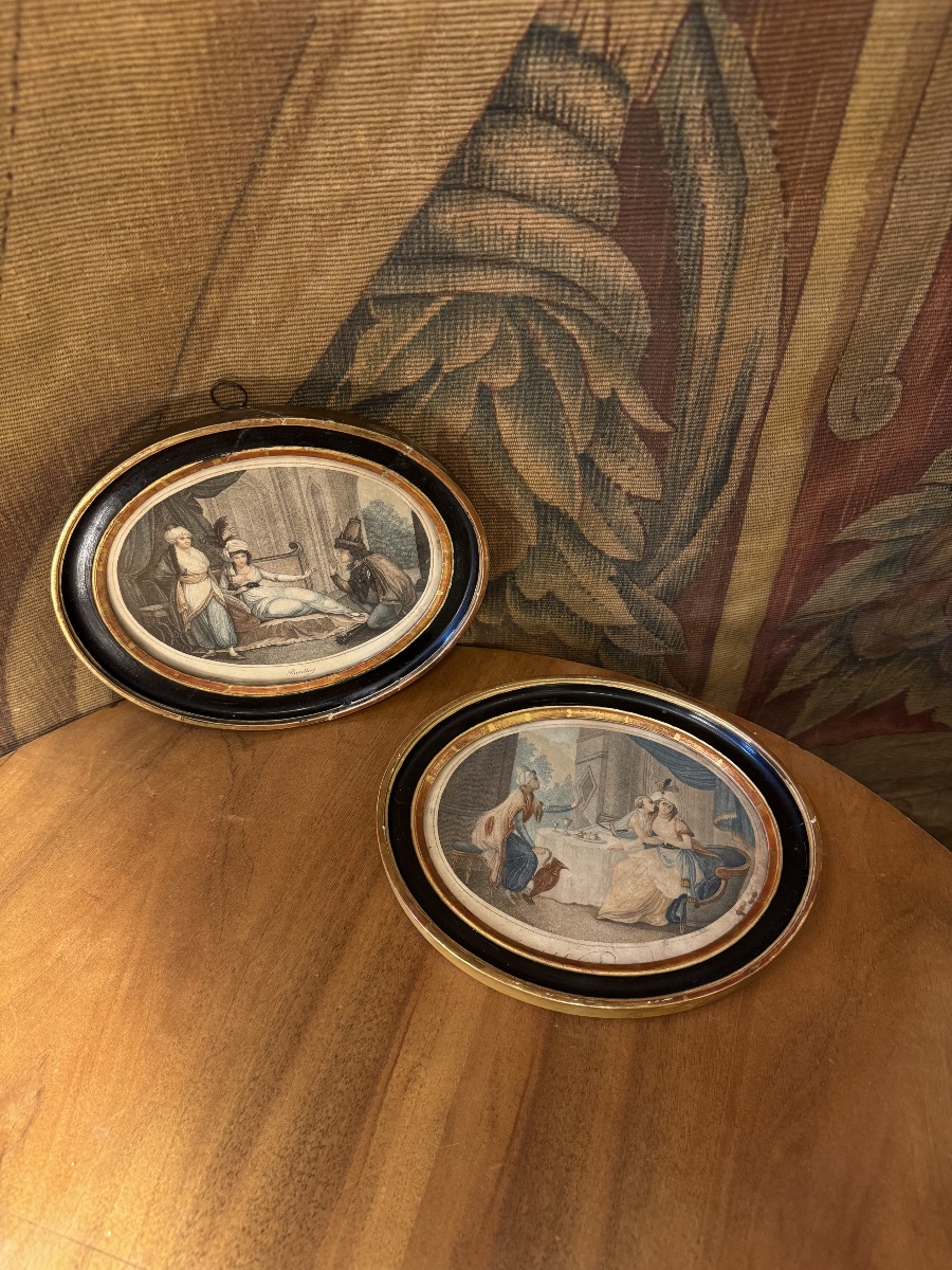 Paire de gravures aux Turqueries, époque Directoire-photo-1