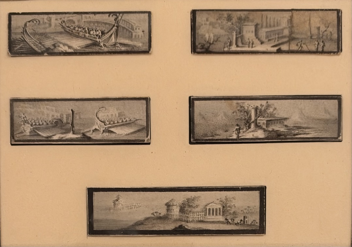 Scènes navales et paysages Antique, miniatures XVIIIème-photo-3